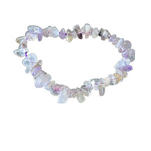 Amethyst and Clear Quartz Chip Bracelet